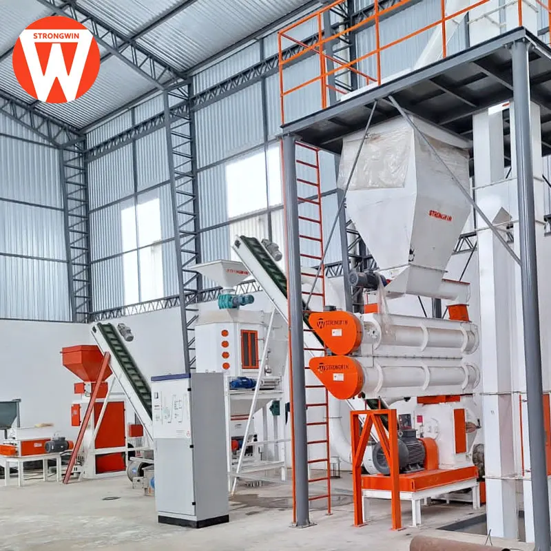 SZLH320 livestock feed pellet machine line for chicken complete poultry feed manufacturing unit turnkey plant