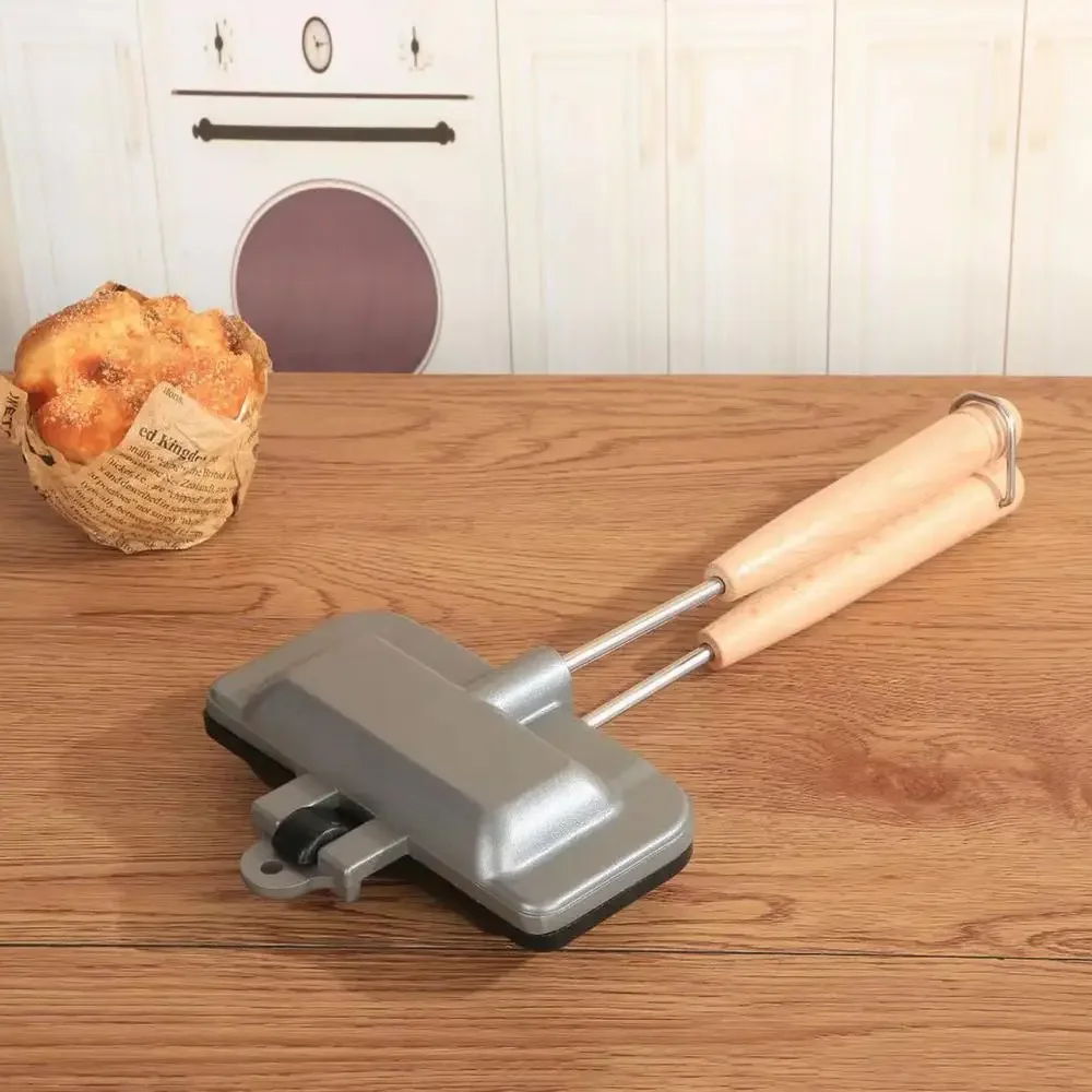 Aluminum Alloy Rectangular Double Sided Sandwich Baking Pan Sandwich Cake Clip Nonstick Coating Toast Bread Molds