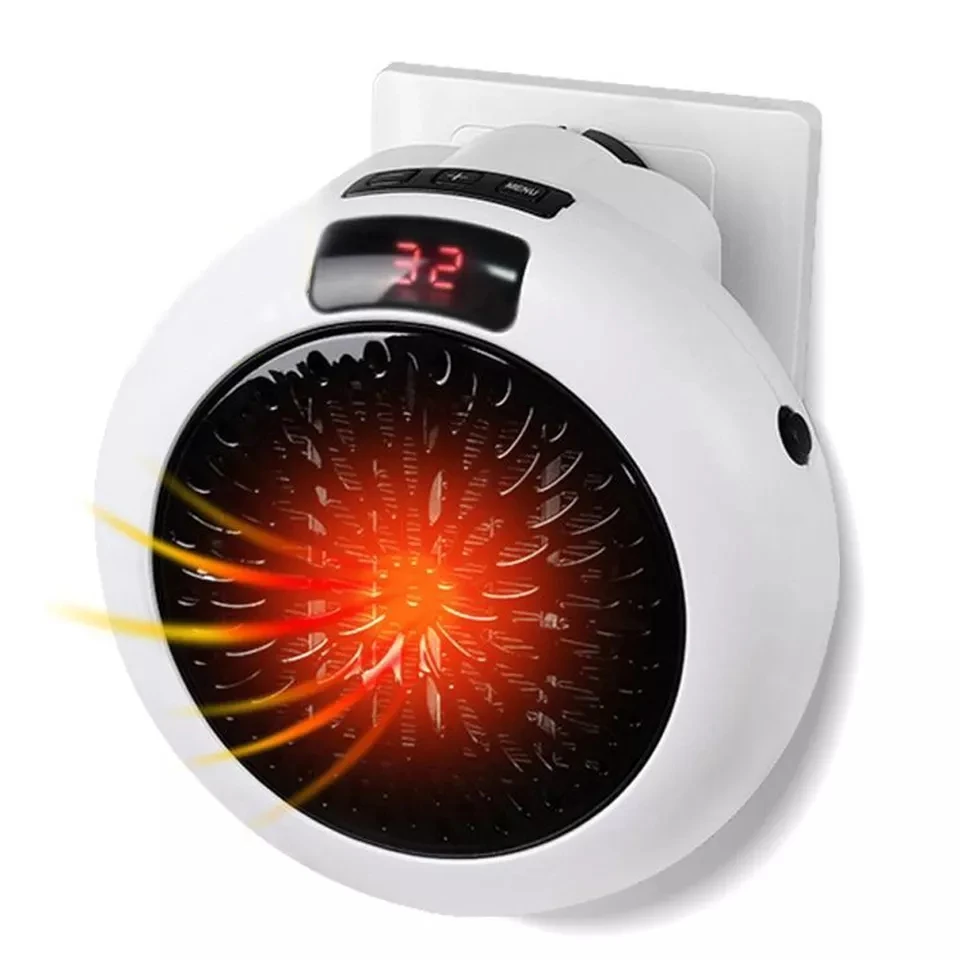 Mini Wall Mount Home Office Desktop Warm Air Heater Warmer Fan Silent Remote Fast Heat Thermostat