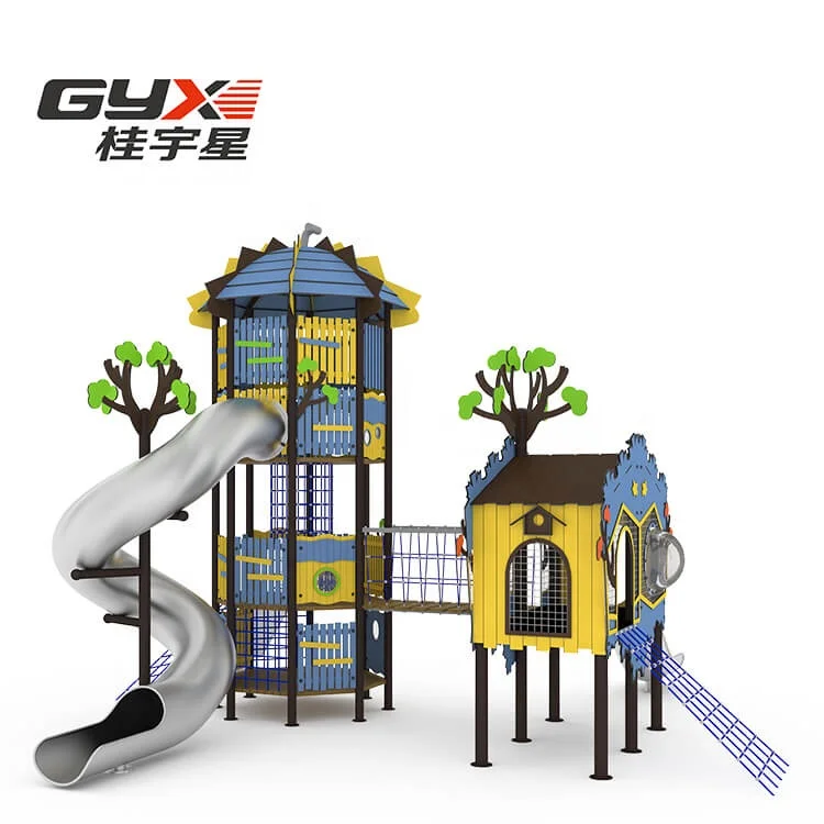 China Manufacturer Multifunctional Kids Outdoor Playground Equipment with Big Stainless Steel Slide And Swing