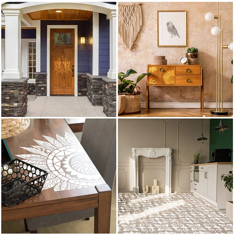 Настраиваемые пластиковые трафареты Мандала трафареты для рисования на деревянной стене напольной плиточной ткани