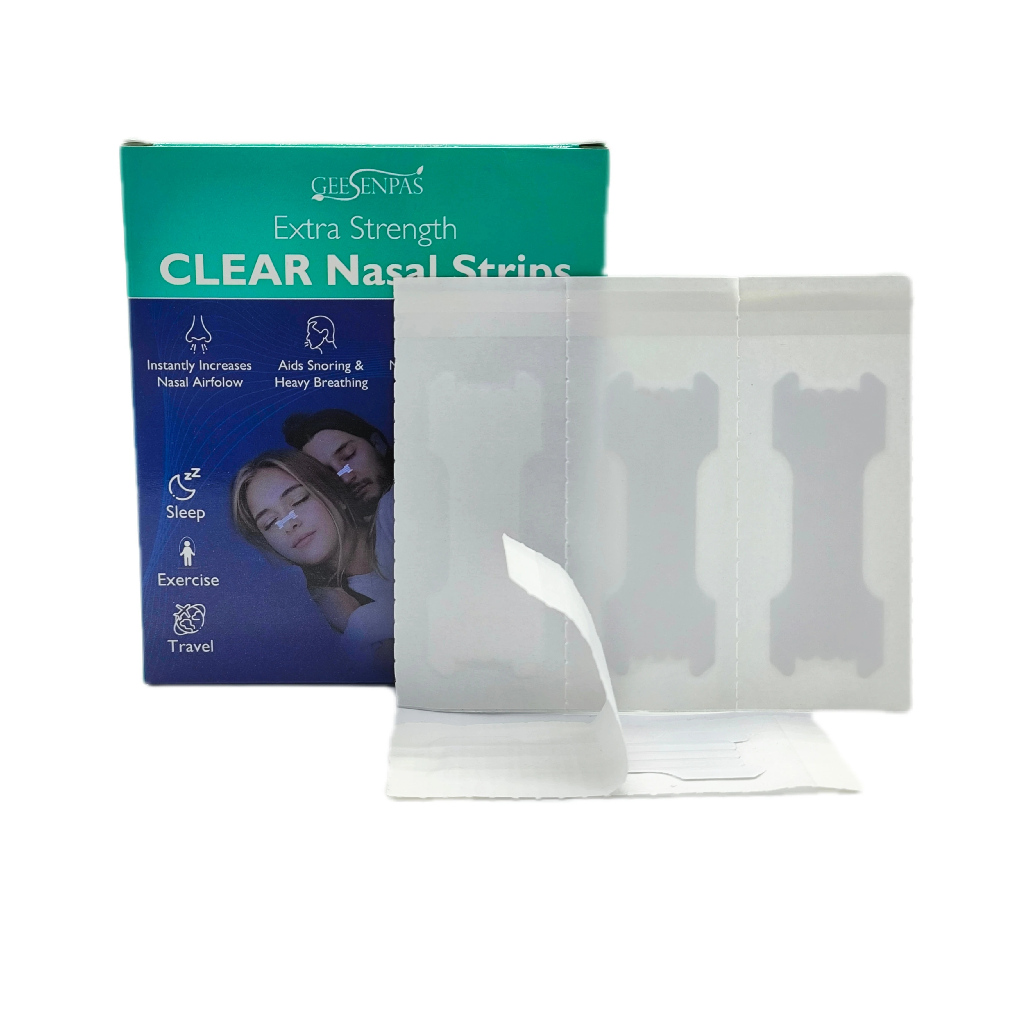 Reduce Snoring  60*21.5mm Extra Strength Clear Natural Disposable Nasal Strips