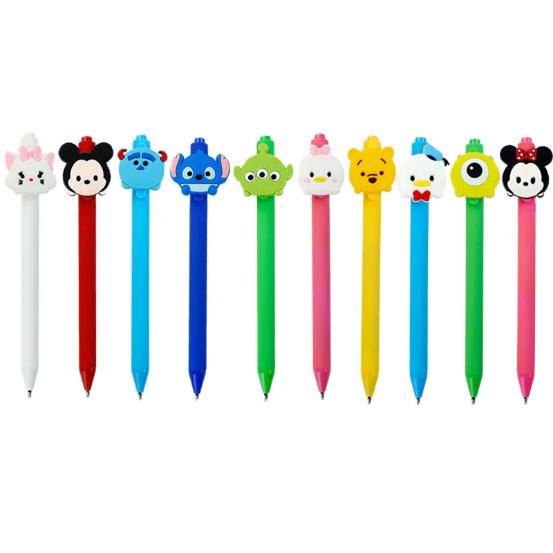 New Stitch Mickey Minnie stationery Black gel pen cute Silicone doll cartoon student supplies female gift