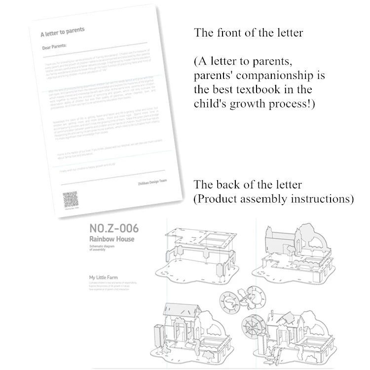 Factory Direct Sale New Custom Funny DIY Assembled Educational Intelligence Toys 3d Plantation  Puzzles House  For Kids Children