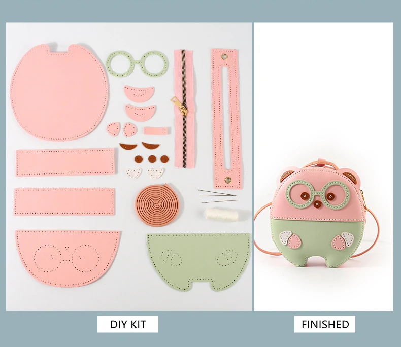 Craft Kits for Girls Cartoon Leather Handmade Handbag Diy Toy Kids Art and Crafts Kits PVC Craft DIY Bag