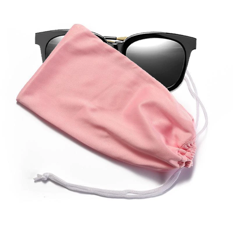 Hot Sale Custom Logo Eco-friendly Sunglasses Pouches Microfiber Drawstring Bags Fashion Portable Eyeglasses Bag