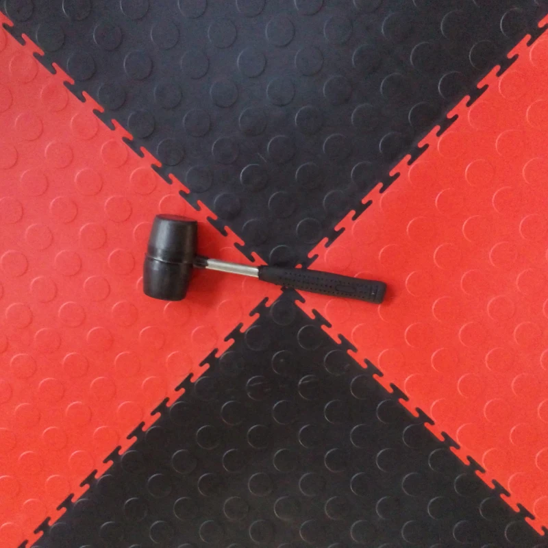 6mm Coin/Raised Disk Interlocking PVC Plastic Repair Workshop Floor Tiles Vinyl Car Parking Garage Flooring