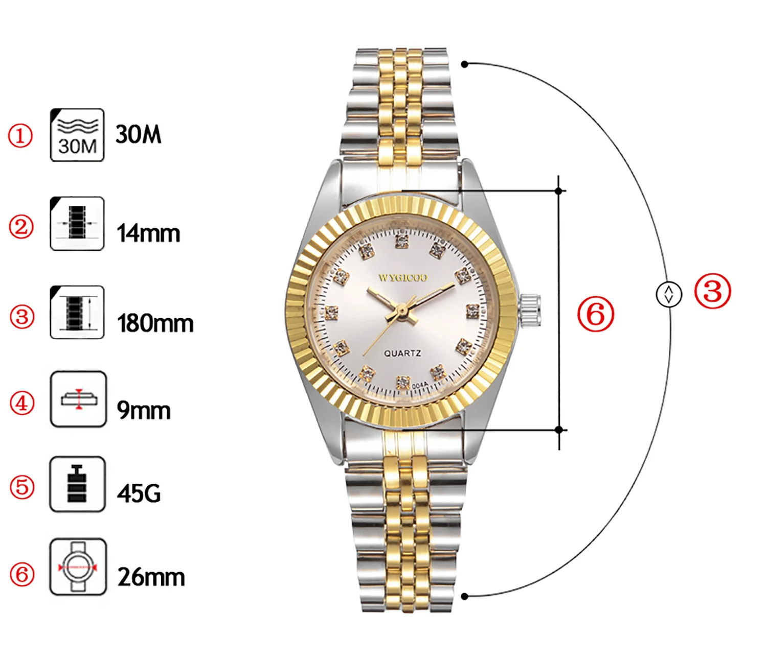 WYGICOO Orologi Al Quarzo Kuvars Saatler Custom Quartz Watches Ladies Women