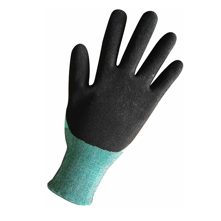 Great Grip 13G Hppe Cut Resistant Latex Double Coated Safety Anti Cut Gloves
