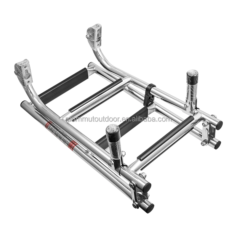 Boat Telescoping Ladder Heavy-duty Folding Ladder 2+2 Step Dive Ladders For Yacht
