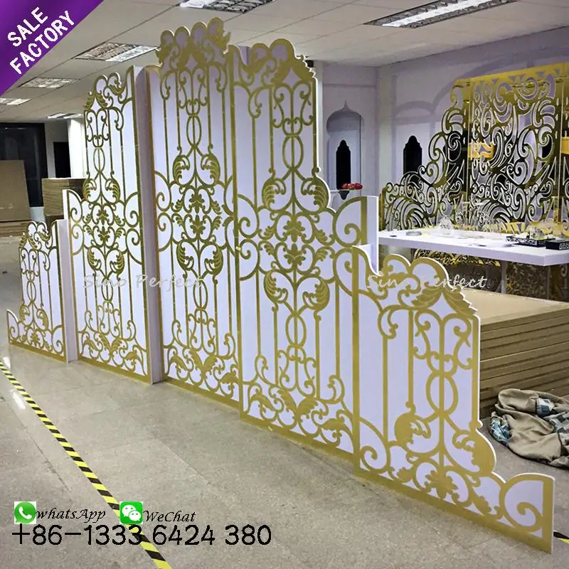 Sinoperfect Decoration Golden Gold Pvc Wedding Background Panel Back Drop Backdrop Stands Used For Wedding Event Parties