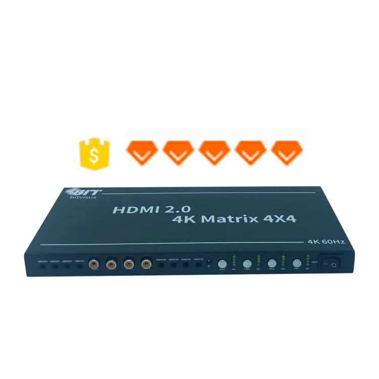 HDMI Matrix 4k video mixer HDMI 4x4 Matrix Video Switcher