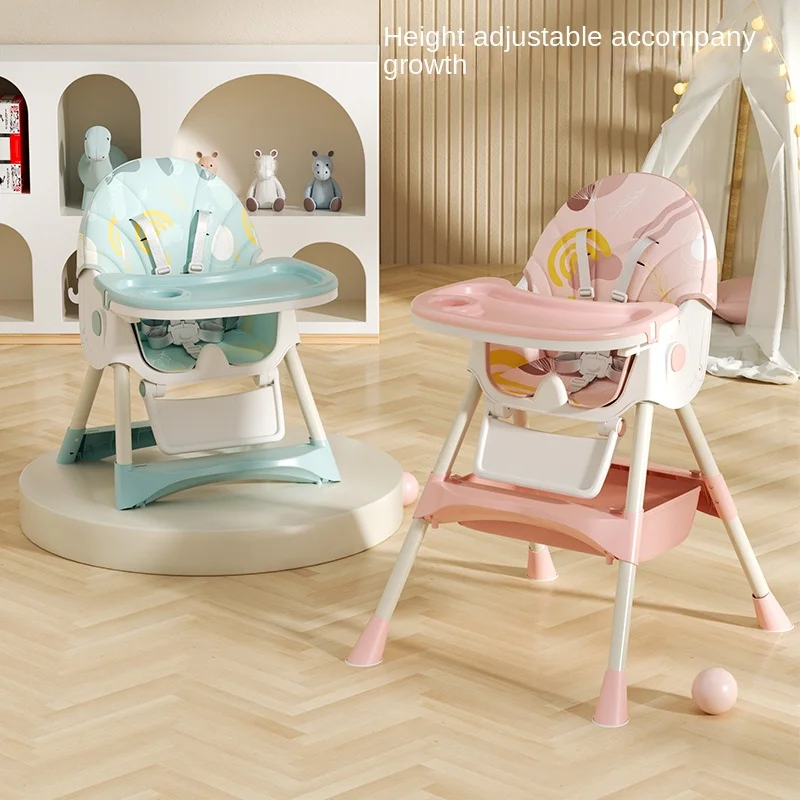 3 In 1 Foldable Portable High Dining Baby Kids Feeding Chair Dining Adjustable Baby Highchair