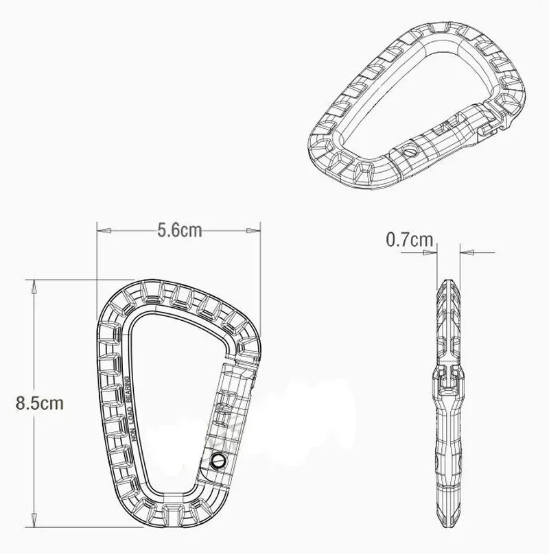 Wholesale New Materials Plastic 8.5cm Snap Hook Tactical Carabiner Hook D Shape EDC Gear for Outdoor Camping