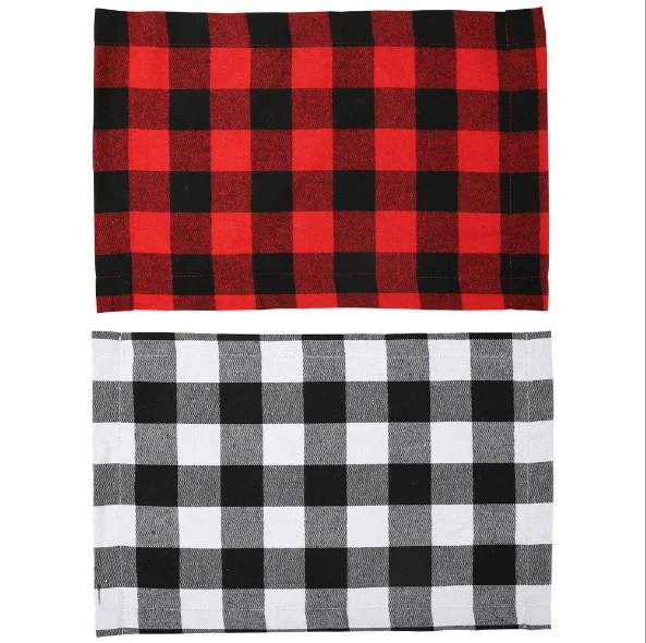 2022 wholesale christmas gift christmas decoration wholesale Decorative creative idea snowflake mini Christmas check table mat