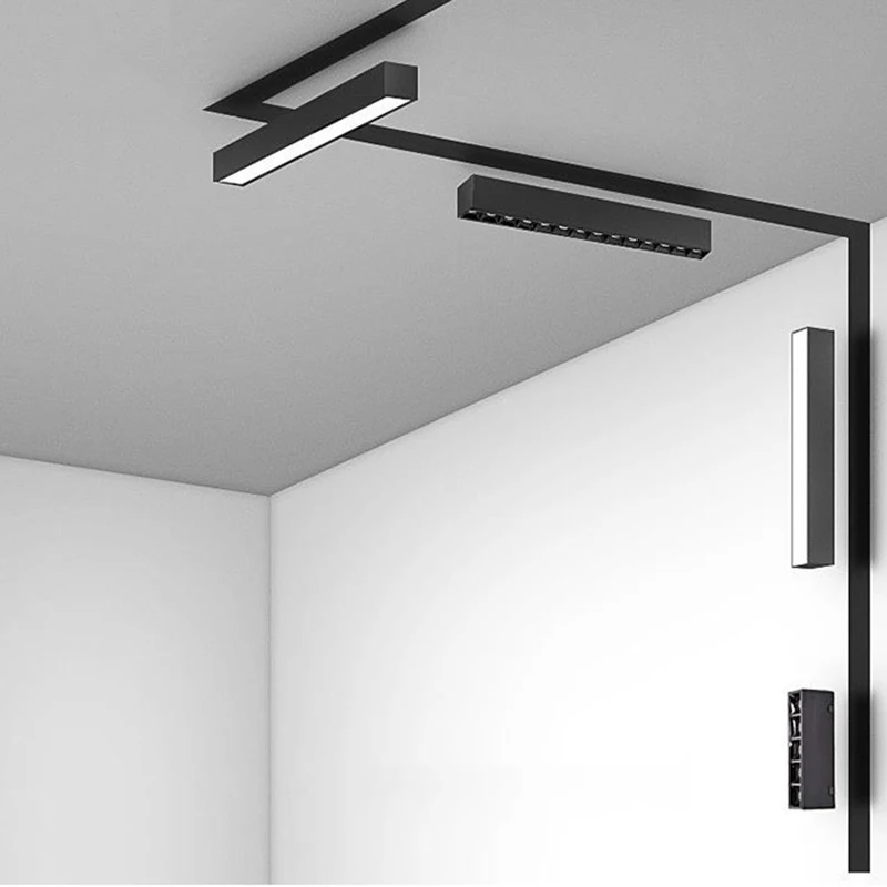 Commercial DC48V Magnet led track light magnetic rail spotlights 8W 16W 24W recessed track wall washer home lighting