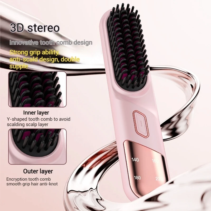 Hot Sale straighter hair straightener professional rechargeable hair straighter brush no cable hair straighter