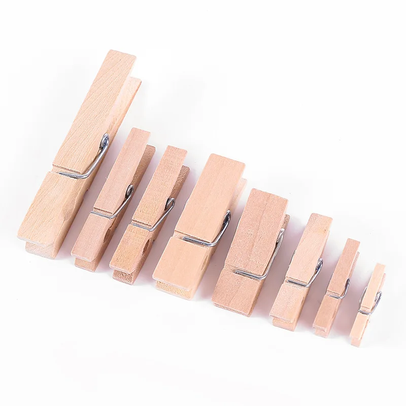 Multifunction Natural Mini Wood Clothespins
