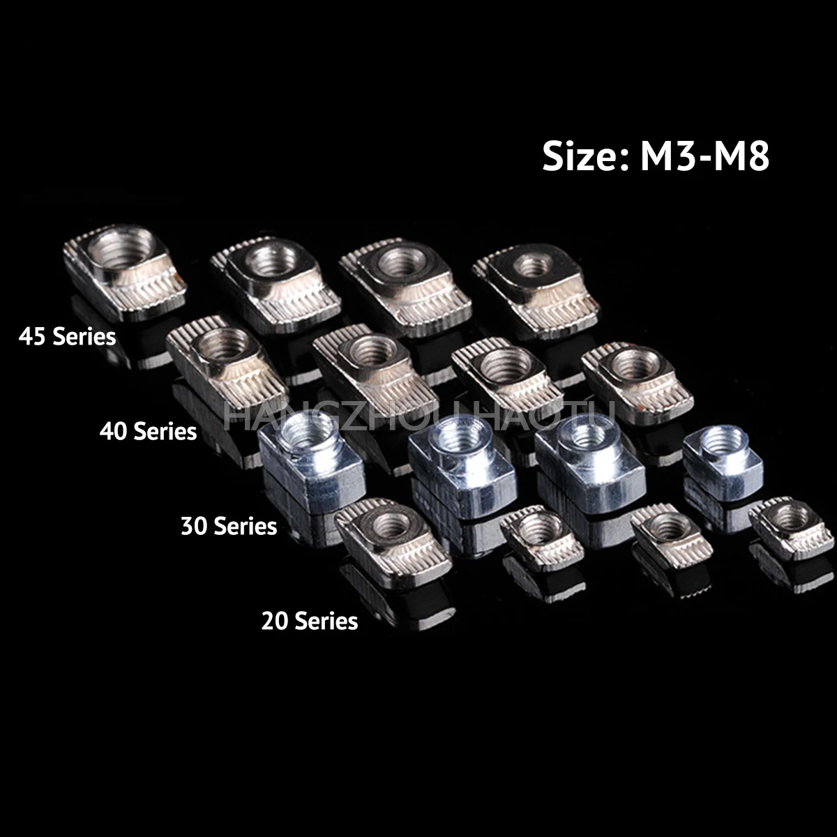 20 30 40 45 Series Aluminium Profile Fastener Furniture Hammer Head T-nuts