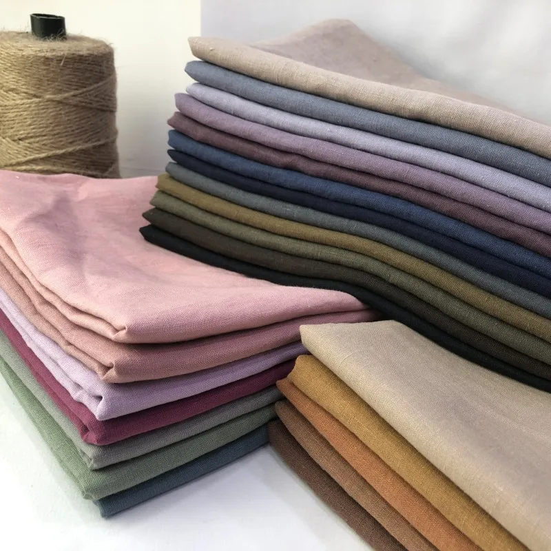 Chinese Supplier Stone Washing Enzyme Washing French Linen Fabric Thick  Fabric chinese hemp
