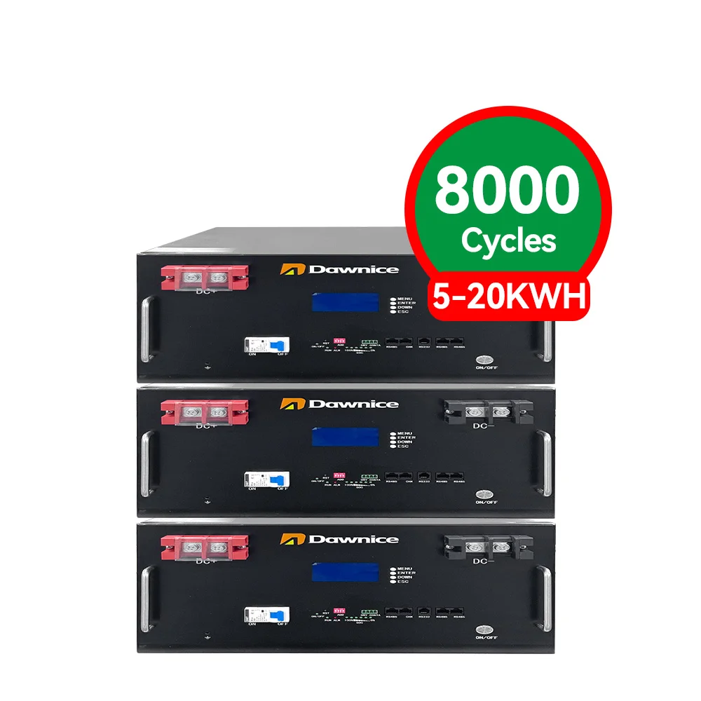 Стойка Dawnice 5 кВт 10 кВт 20 кВт Lifepo4 51,2 В 100Ah 200Ah литий-ионный аккумулятор для солнечных панелей системы хранения энергии