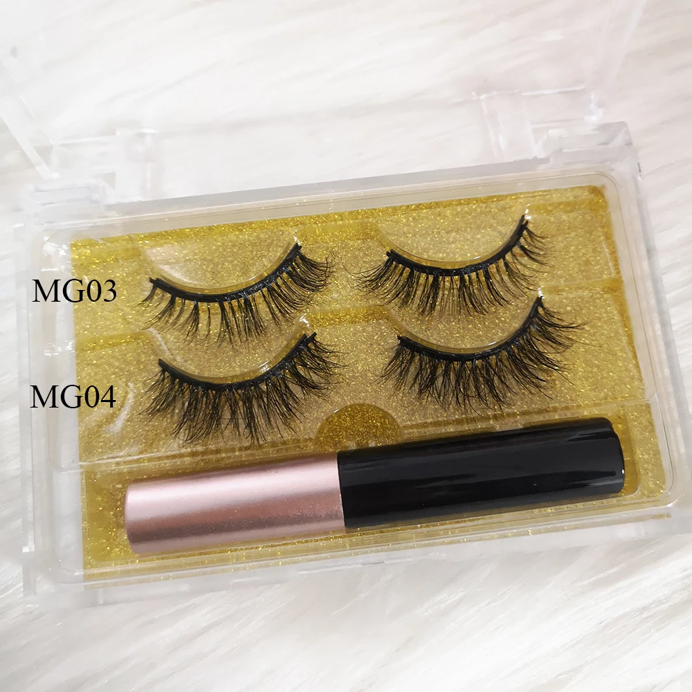 private label brand 5 pair False mink Eyelash magnetic eyelashes set vendor magnetic eyeliner distributor custom packaging