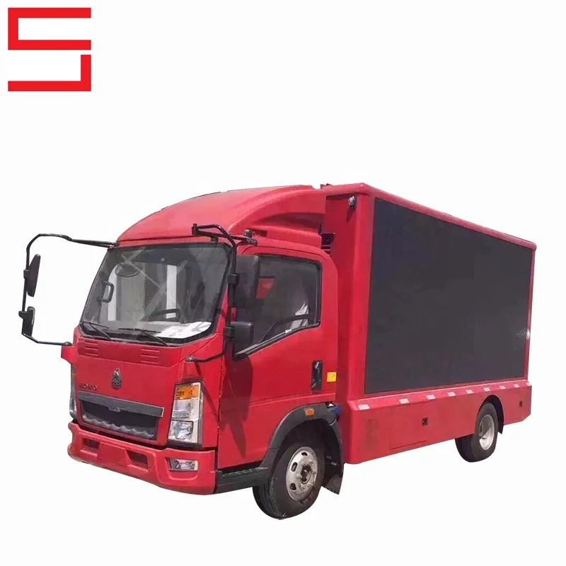 CHEAP SINOTRUK HOWO 4X2 VAN LIGHT STAGE TRUCK AD TRUCK