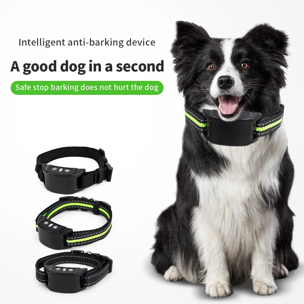 High Quality Electric Anti Barking Device Dog Training Collar Adjustable Ultrasonic No Barking Tone Shock Tool