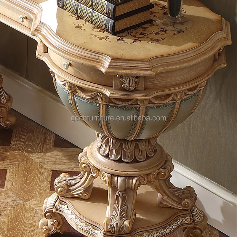 Royal Bedroom Furniture Design European Style French Antique dressing table Solid Wood handcrafted dresser set