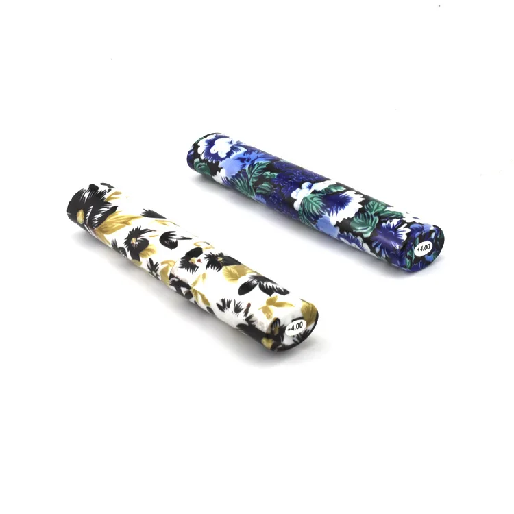 2022 new colorful coating print cover  resin portable mini pen case rimless reading glasses 2.0