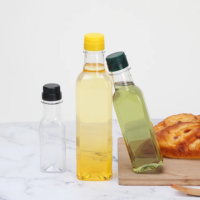 Hot Sale Sauce Liquid Bottle Food Grade Olive Oil Bottle Coconut Oil Plastic Bottles 125ml 250ml 500ml 1000ml