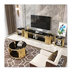 Hot selling Luxury furniture Coffee Table Set Stainless Steel Round coffee table for living room