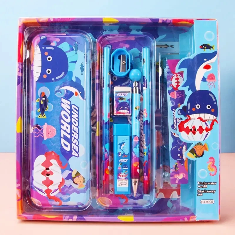 Wholesale Cute Animal 8-Piece School Supplies Back To School Supplies Girl Boy Kids Stationery Gift Set