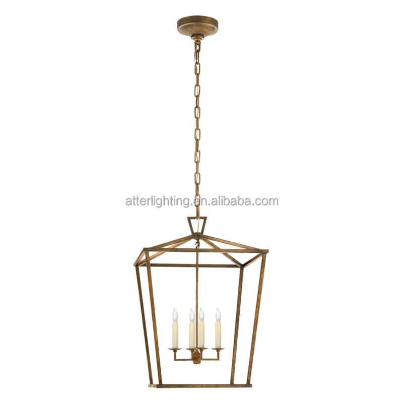 Modern Metal Bird Cage 4 Lights Pendant Lamp For Home Office Hotel Project Decoration With High Quality