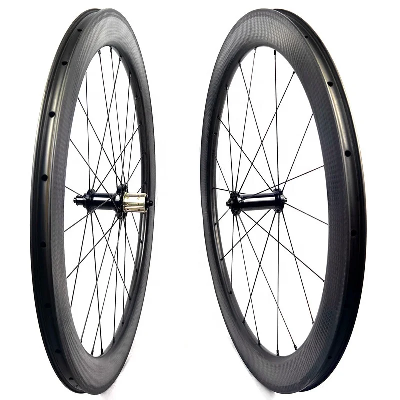 Carbon Wheelset 700C Road Rims Brakes 58mm Racing Bike Carbon Wheel Tubeless