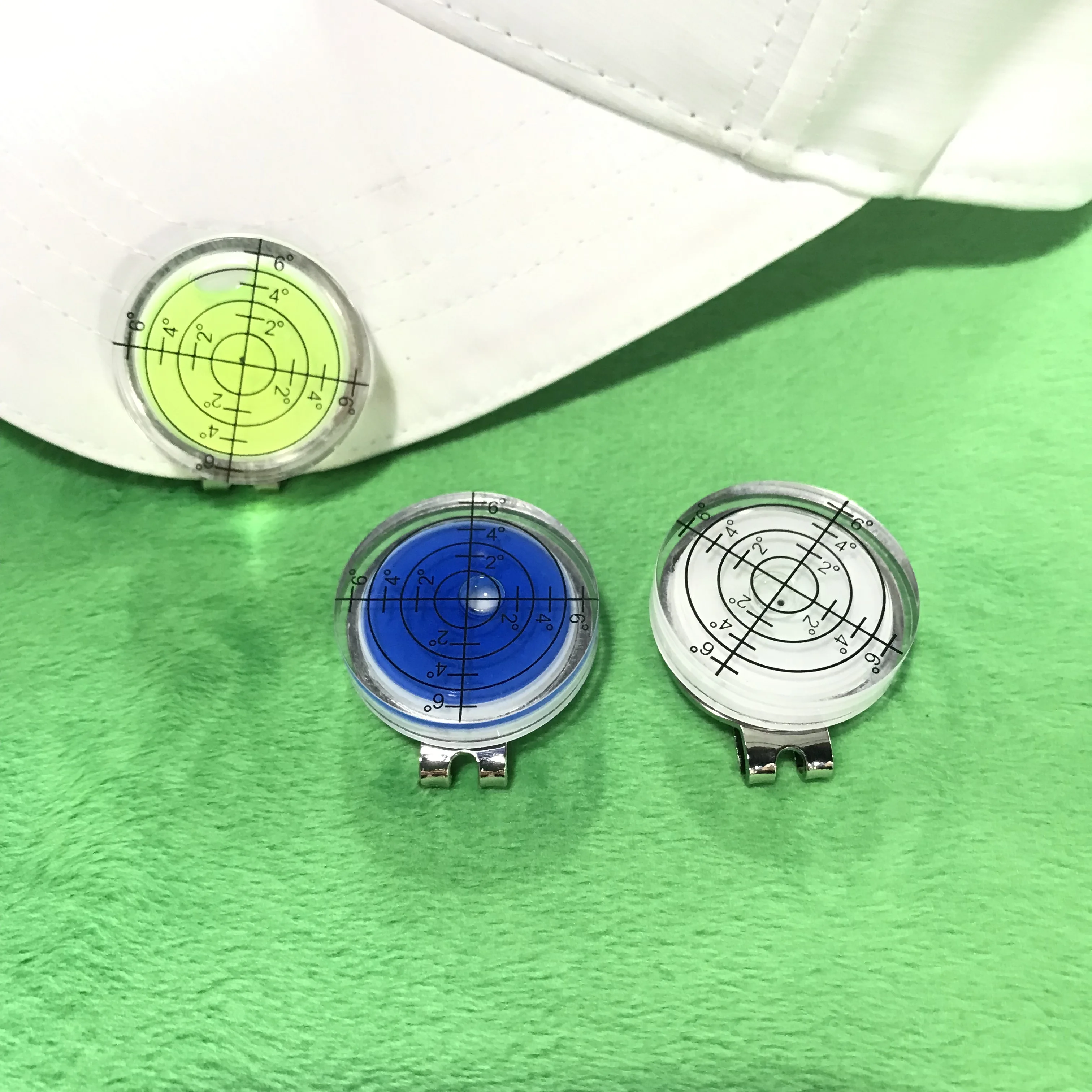 Golf Hat Clip Golf Green Reader Pro Putt Golf Ball Marker Round Bubble Level High Precision PE