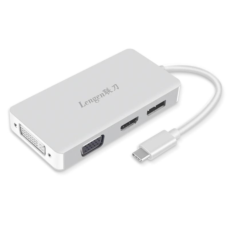 
4-in-1 best-selling USB-C docking station with 4K HD HDTV VGA DVI cable hub USB adapter 