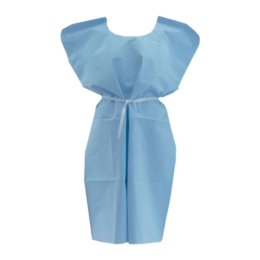 disposable paper patient exam gown made with absorbent kaycel fabric Vestido de paciente