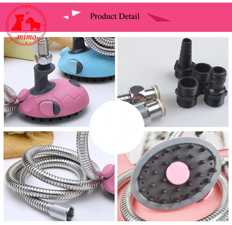 Pet Shower Sprayer Pet Bathing Tool for Dog Combines Handheld Bathe Shampoo Massage with 4 Hose Adapters Indoor Outdoor Use