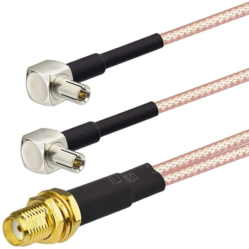 SMA Female Jack To 2X TS9 Male Right Angle RG316 Pigtail RF Coax Cable 10cm 15cm 20cm for HUAWEI Modem SMA Cable