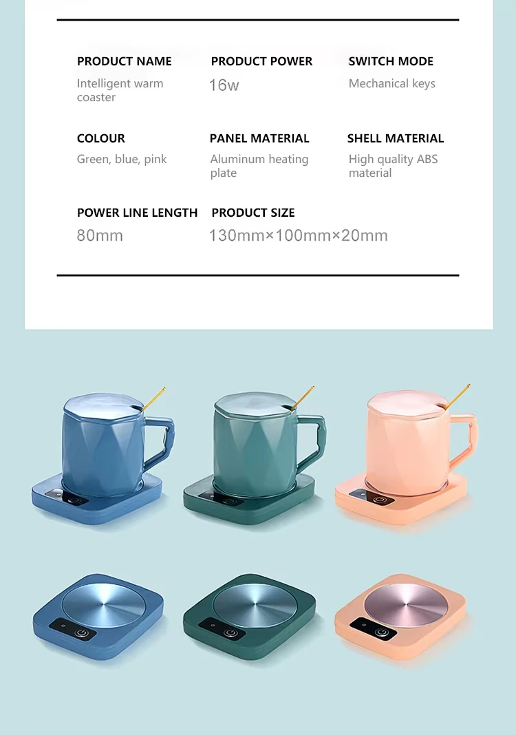 YAOJI 2024 Warmer Smart Thermostatic Cup Coaster Heating Mat Pad Desktop Intelligent Usb Cup Heater Coffee Milk Tea