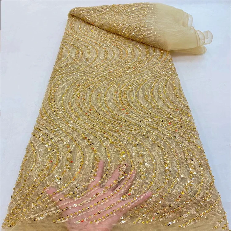 Bestway Purple Lace Fabrics Nigerian Sequins African Printed Swiss Voile Lace Silk Fabric Wax Print With Beads
