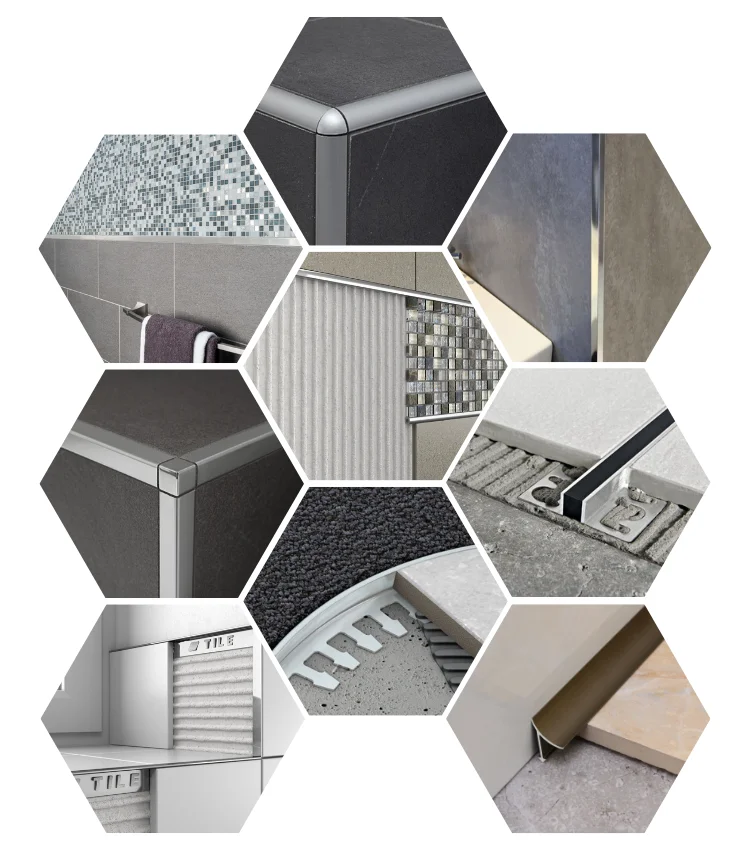 Wholesale Free Sample ceramic tiles accessories metal tile corner trim transition profile aluminum tile trim