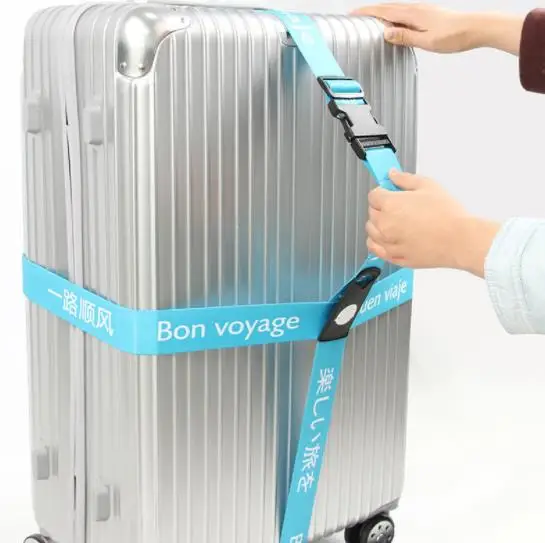 Adjustable Travel Suitcase Luggage Straps Travel Accessories With Heat Treated Plastic Hook Bungee Co