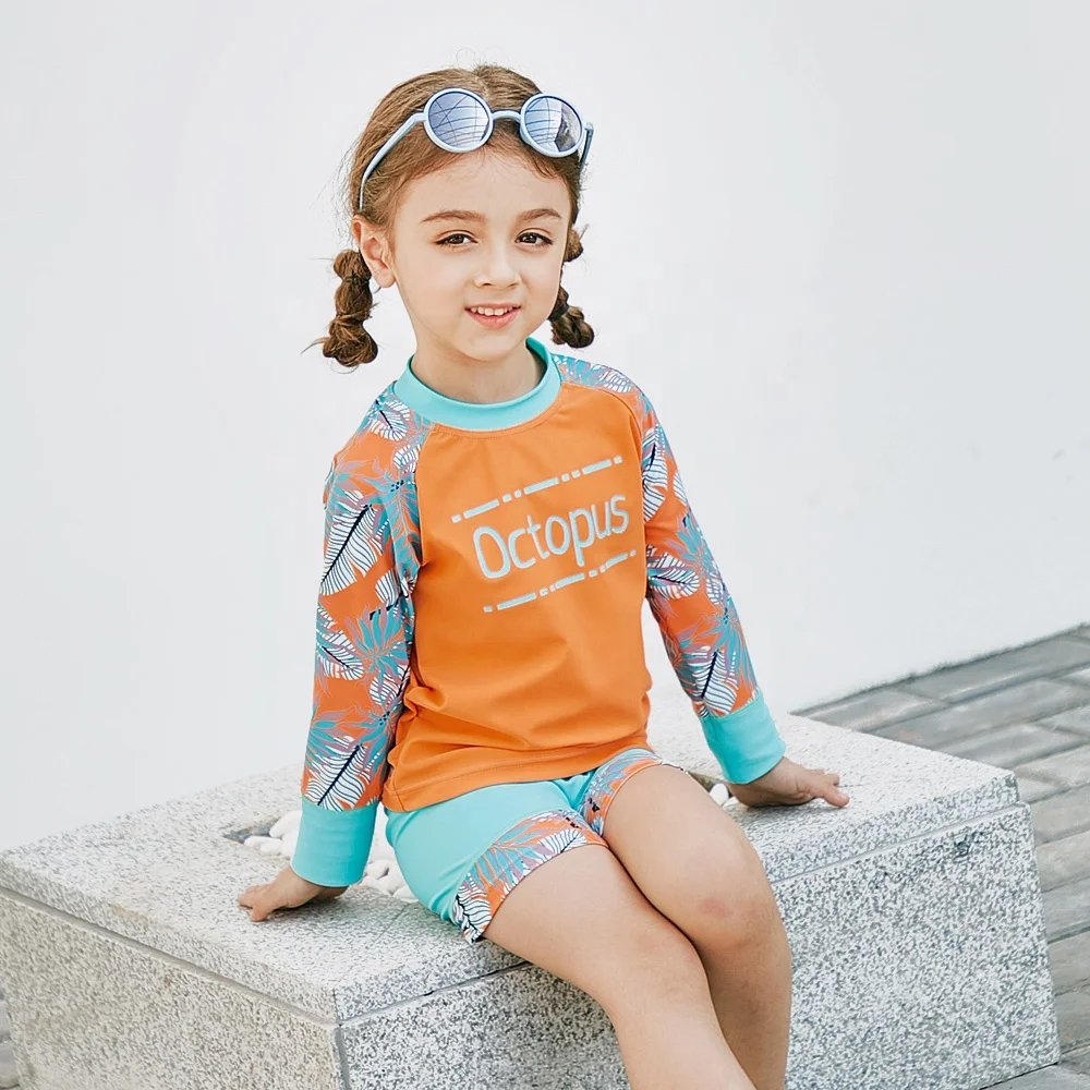 Europe Little Boys And Girls Swimwear Korean Style Little Kids Beach Swimsuits With Sun Protection