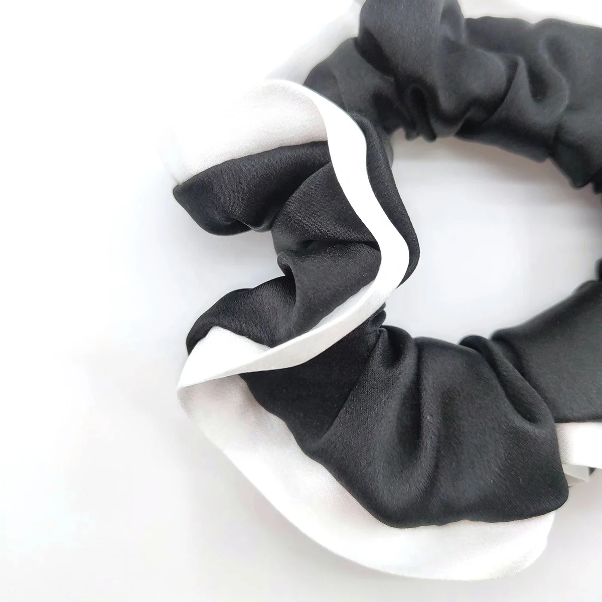 Top Seller Custom Size Color Solid Silk Scrunchies Bulk Elastic Satin Hair Ties (1600529384145)