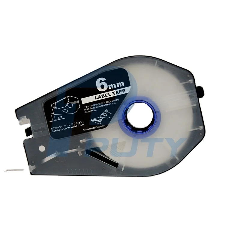 6mm 30m White Label Paper Tape Cassette Strong Adhesive for Canon MK2500 Cable ID Printer Compatible Industrial Use Gift Giving