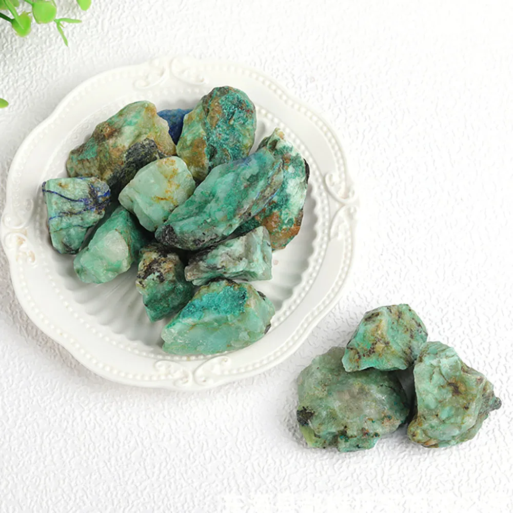 Wholesale natural African green gemstone phoenix turquoise raw aroma stone