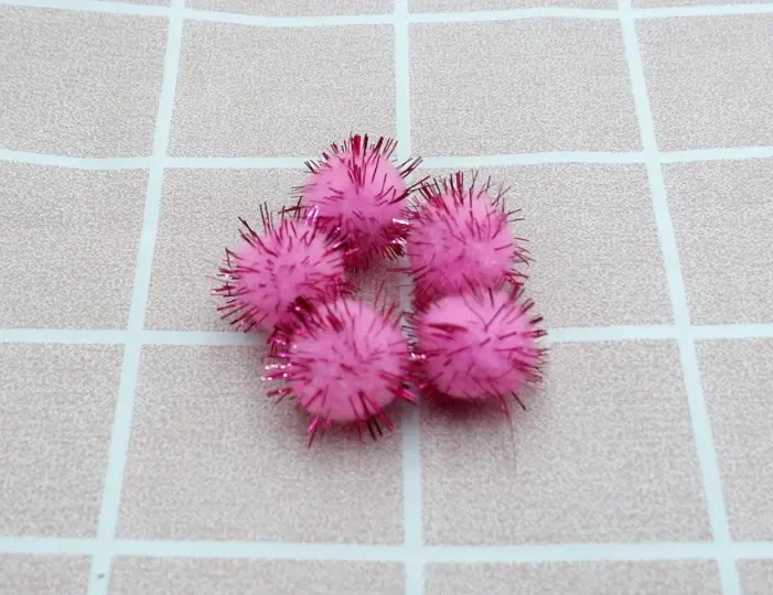 Pet Plush Ball DIY Glitter Pompoms Multicolor Pom Pom Balls Pet Cat Toy