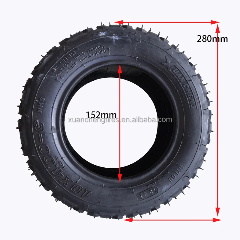 Small scooter tubeless 10*4.00-6  electric bike tyres